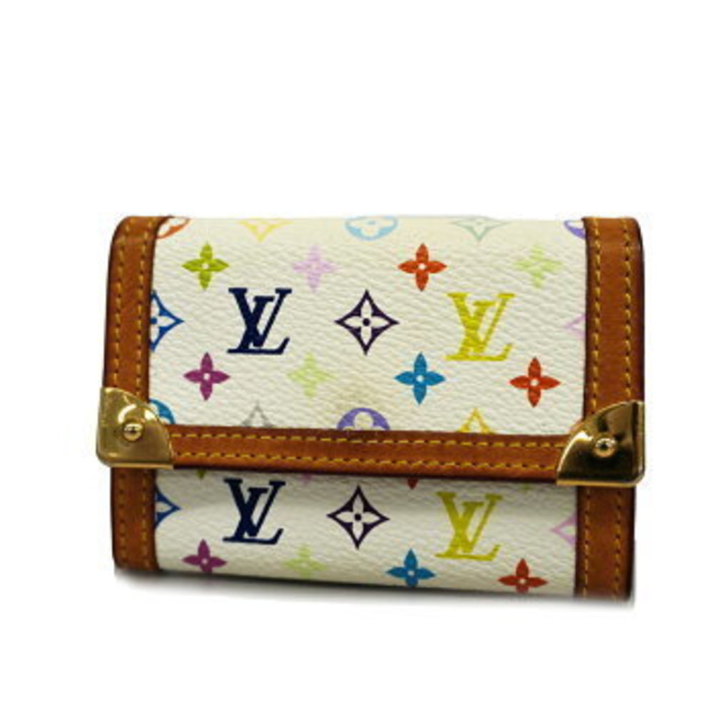 Louis Vuitton Multicolor Portumonepla Wallet White